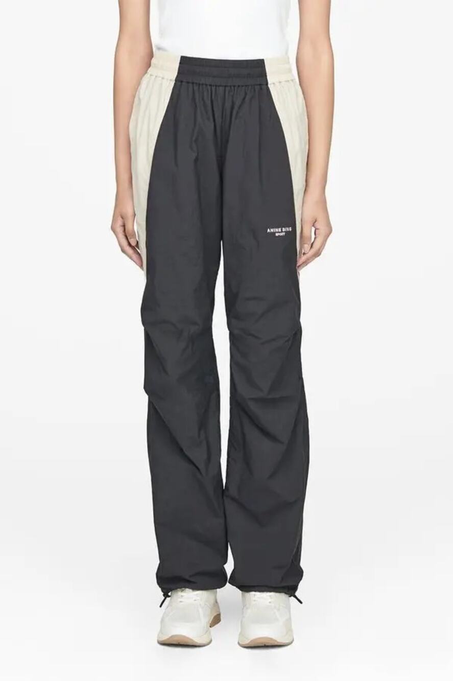 Anine Bing Sport Emerson Jogger Black Tan Color Block Nylon Women's XS